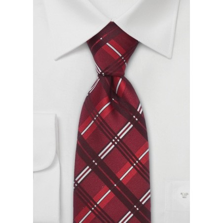 Red Checkered Silk Necktie