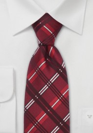 Red Checkered Silk Necktie