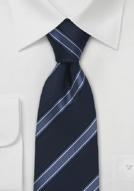 Modern Striped Tie in Blue