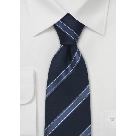 Modern Striped Tie in Blue