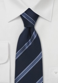 Modern Striped Tie in Blue