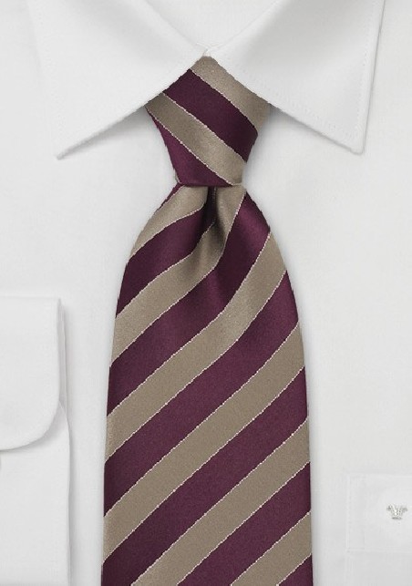 Striped Tie in Mahogany and Gold