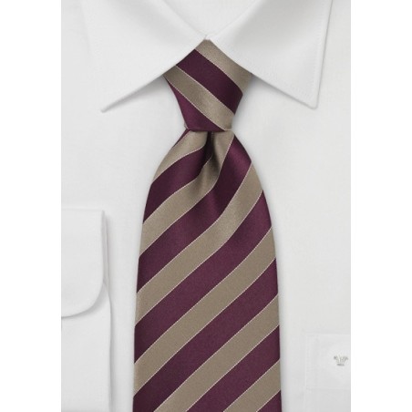 Striped Tie in Mahogany and Gold