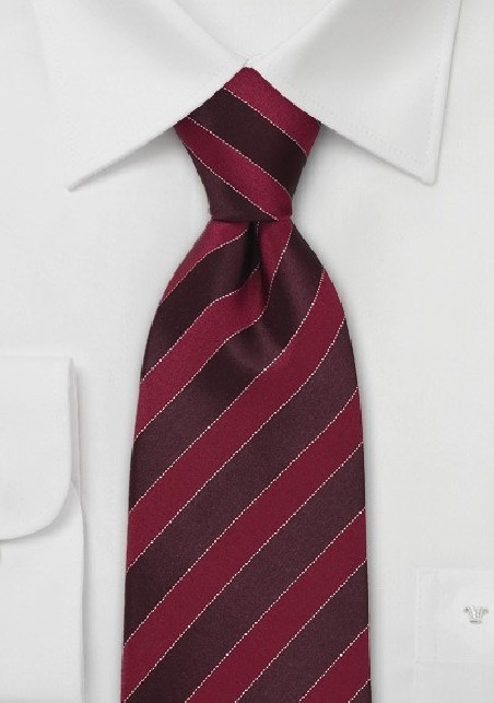 Burgundy and Red Striped Tie