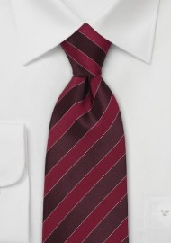 Burgundy and Red Striped Tie