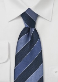 Striped Tie in Blue and Gray