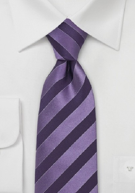 Lavender & Eggplant Striped Tie