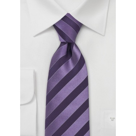 Lavender & Eggplant Striped Tie