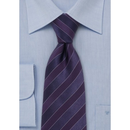 Dark Purple Striped Tie