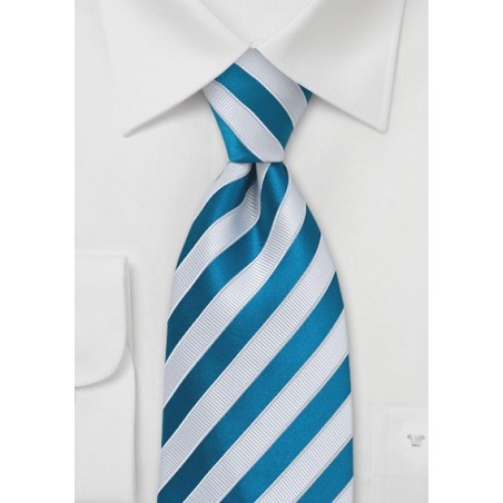 Bright Blue & White Striped Tie