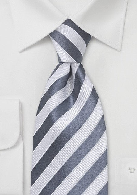 Smoke Gray and White Tie