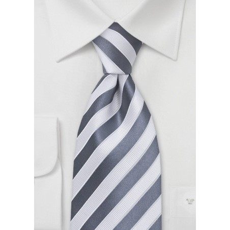 Smoke Gray and White Tie