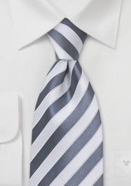 Smoke Gray and White Tie