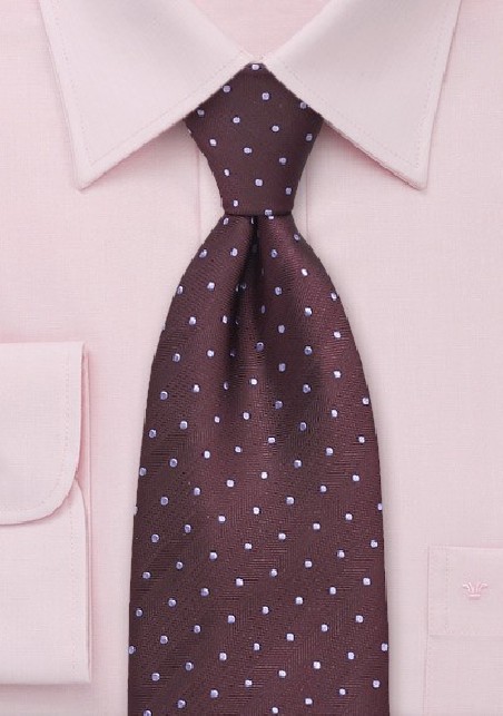 Maroon & Lavender Polka Dot Tie