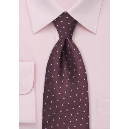 Maroon & Lavender Polka Dot Tie
