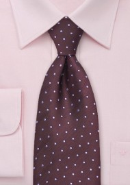 Maroon & Lavender Polka Dot Tie