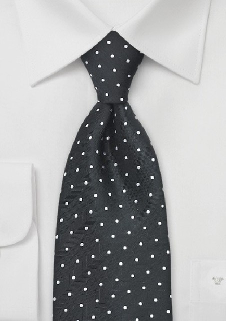 Black & Silver Polka Dot Tie