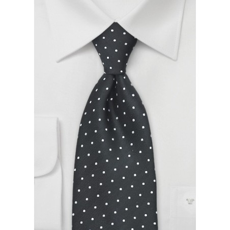 Black & Silver Polka Dot Tie