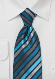 Teal, Aqua, and Gray Kids Tie