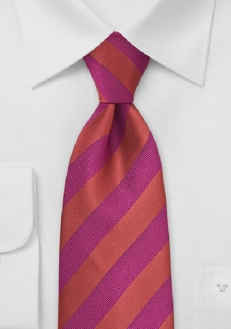 Red and Magenta Striped tie