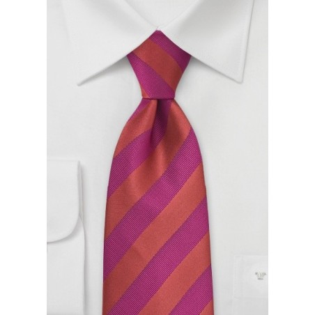 Red and Magenta Striped tie
