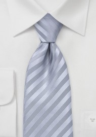 Metallic Silver Striped Tie