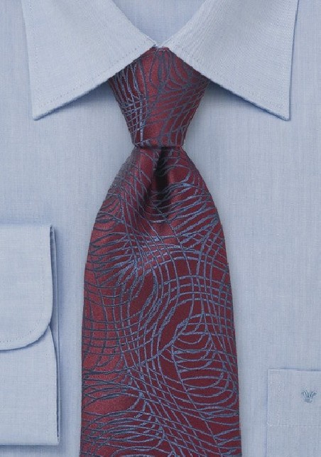 Patterned Port Red Tie
