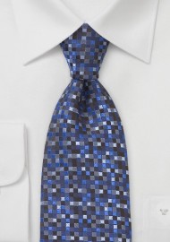 Geometric Squared Tie in Blues