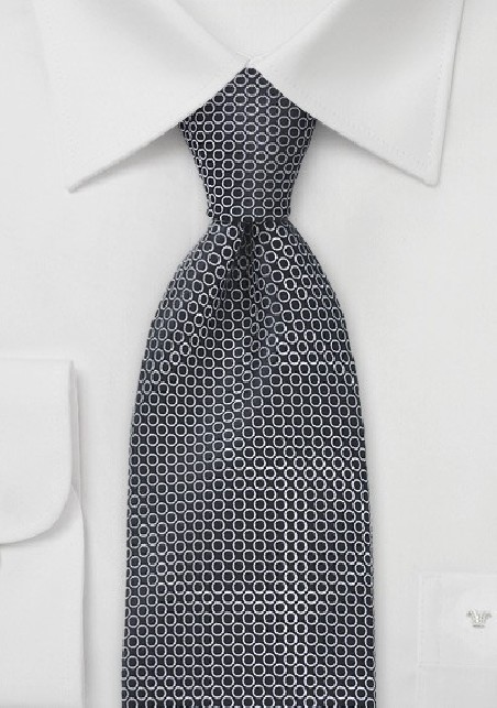 Geometric Black and White Tie