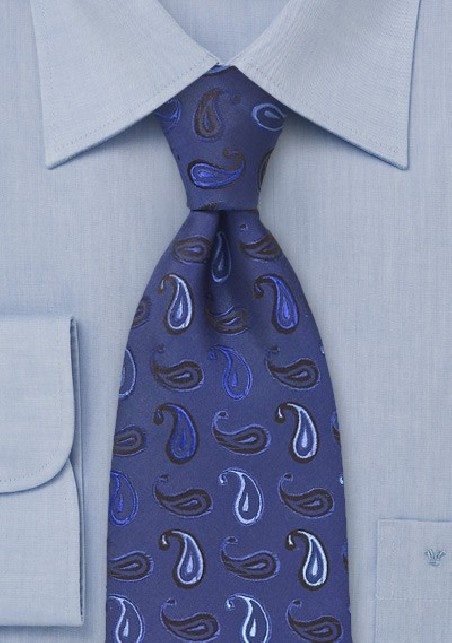 Tonal Blue Paisley Tie