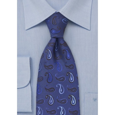 Tonal Blue Paisley Tie