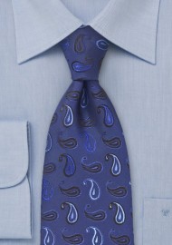 Tonal Blue Paisley Tie