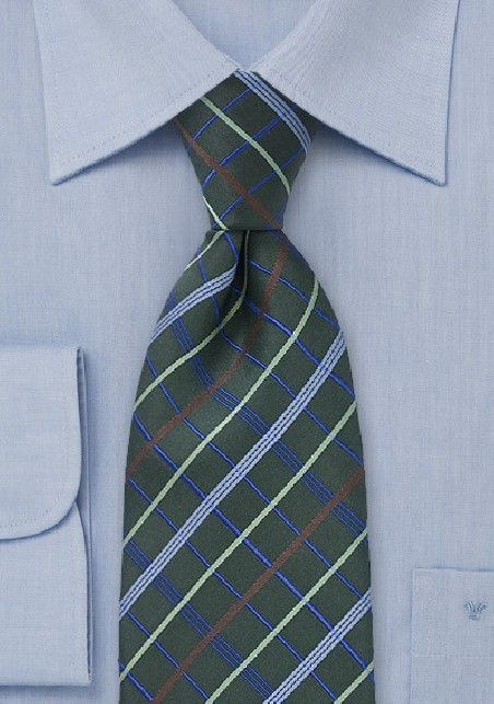 Striped Tie in Jalapeno Green