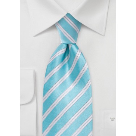 Soft Aqua Striped Tie