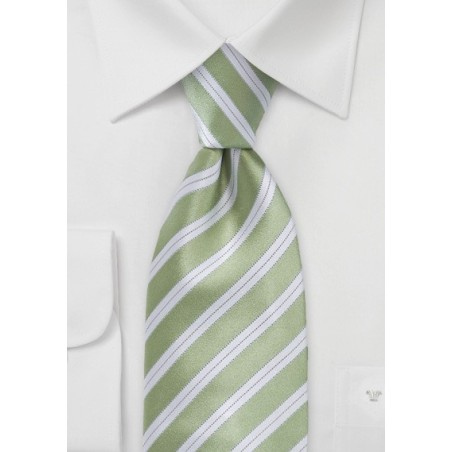 Striped Tie in Clover Green