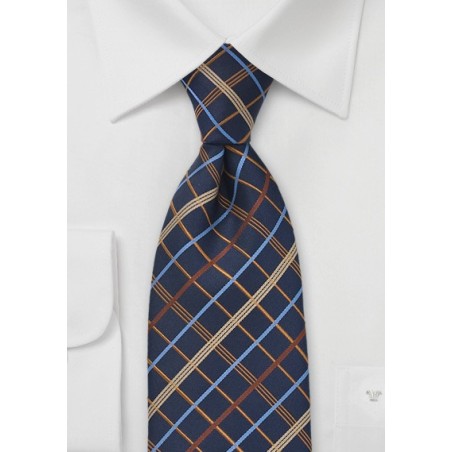 Power Plaid Tie in Navy