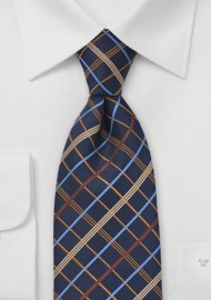 Power Plaid Tie in Navy