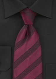 Striped Tie in Burgundy and Black
