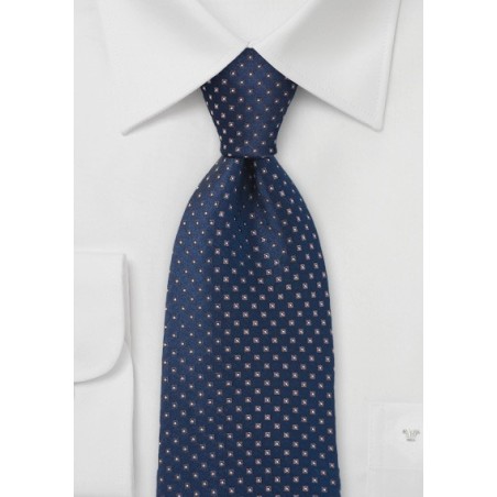 Navy and Brown Patterned Tie