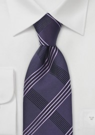Modern Striped Purple Tie