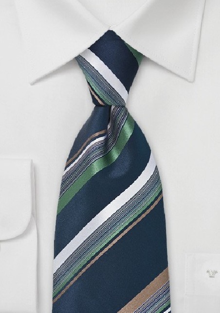 Multi-Color Striped Tie in Blue