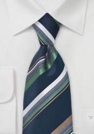Multi-Color Striped Tie in Blue