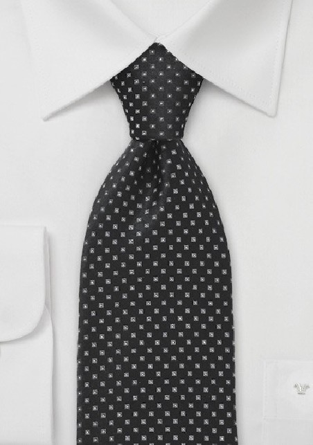 Black and Graphite Patterned Tie