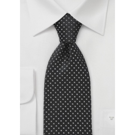 Black and Graphite Patterned Tie