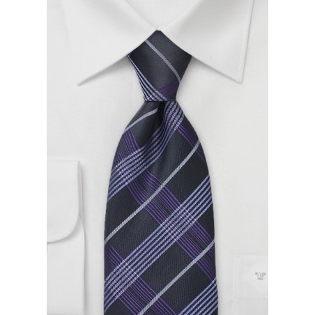 Modern Plaid in Purple and Black