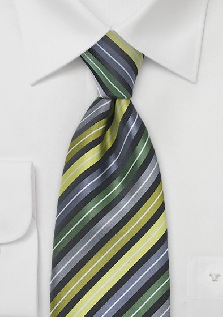 Tonal Green Striped Tie