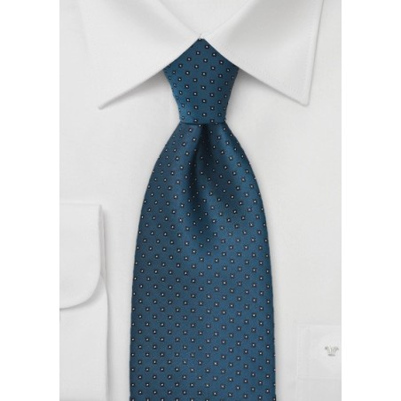 Peacock Blue Tie with Micro Squares