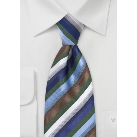 Multi Color Asymmetrical Striped Tie