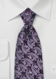 Persian Paisley Tie in Purple and Black