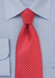 Red XL Silk Designer Tie